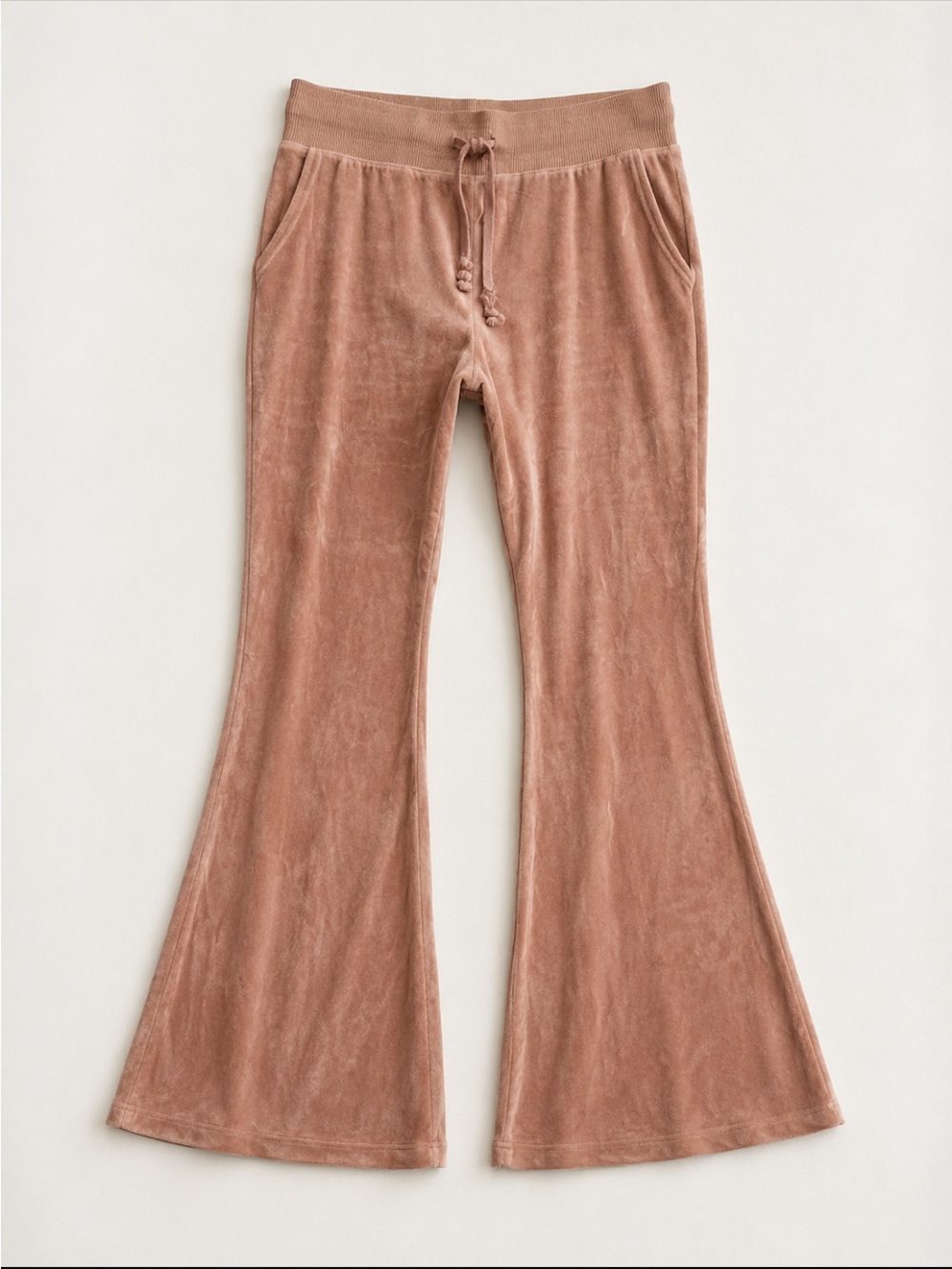 Aerie Real Obsessed Velour Flare Lounge Pants Woman Large Brown Streetwear Comfy
